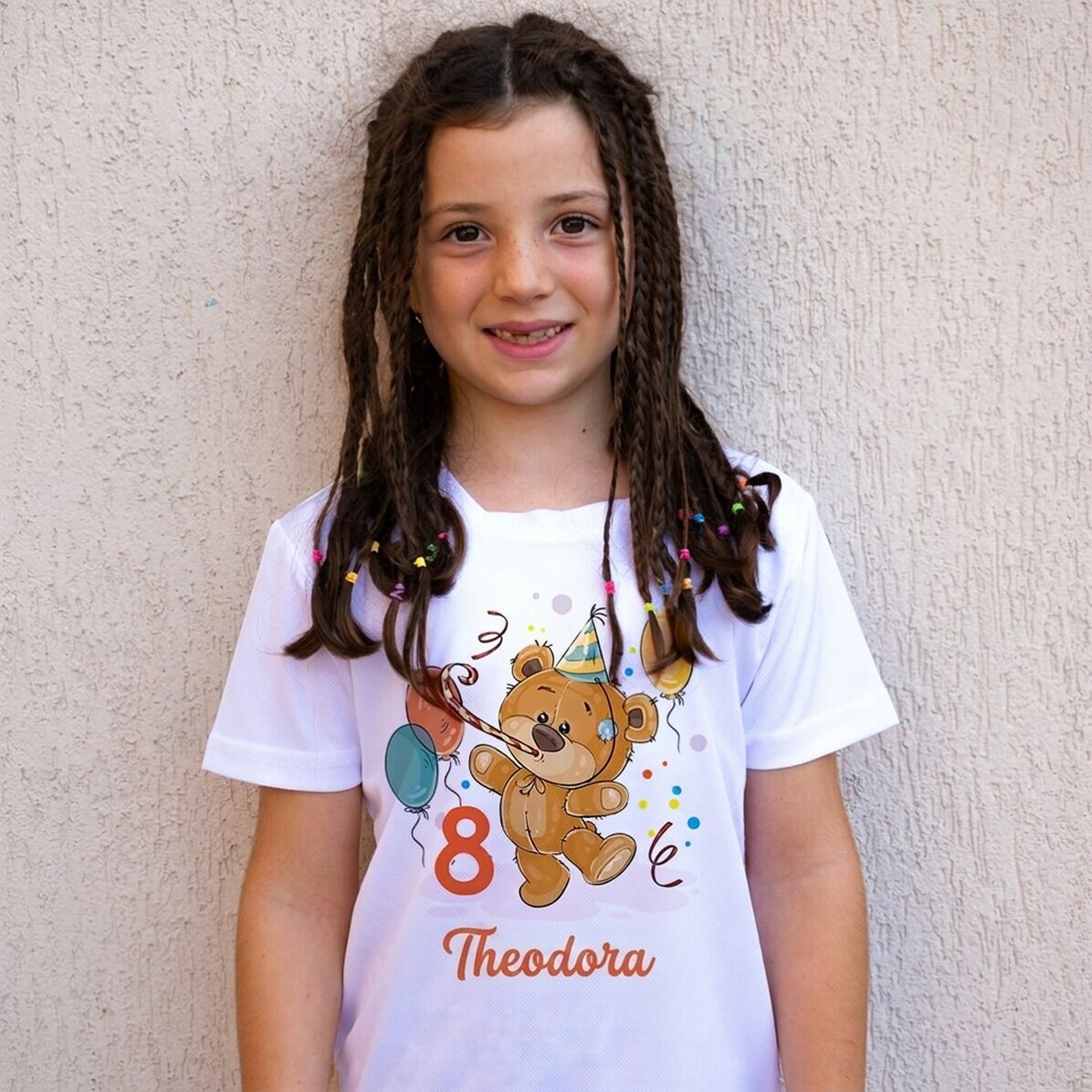 Sportshirt voor kinderen, gepersonaliseerd met leeftijd en naam - Verjaardag
