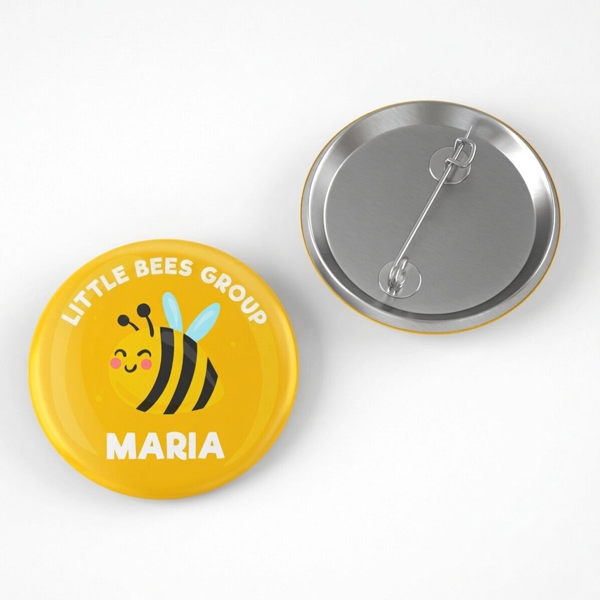 Gepersonaliseerde button met tekst - De Bijen-groep