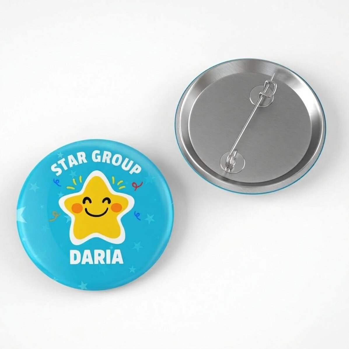 Gepersonaliseerde button met tekst - De groep van de sterretjes