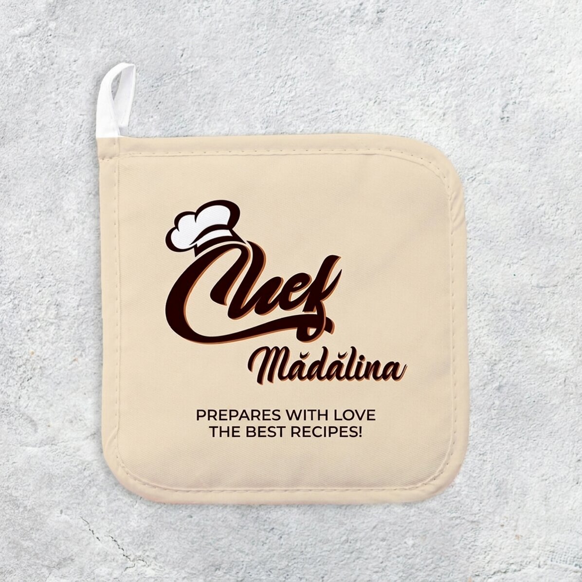 Gepersonaliseerde onderzetter voor hete pannen met tekst - Chef