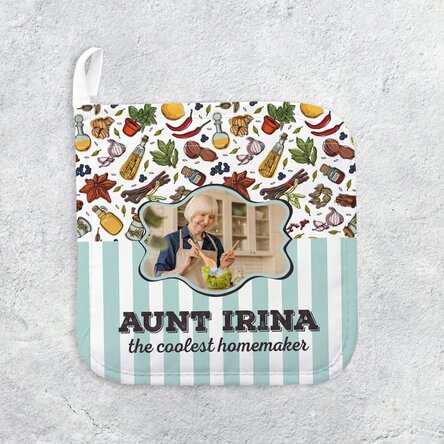 Gepersonaliseerde onderzetter voor hete pannen met foto en tekst - De allerbeste huisvrouw