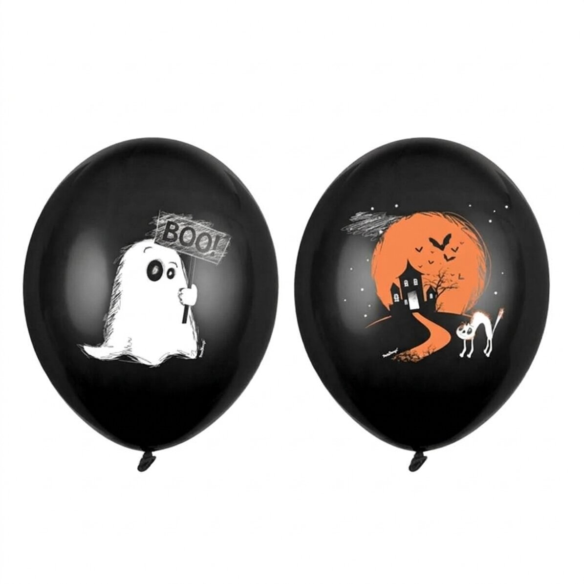 Set van 6 Halloween-ballonnen - Spookhuis