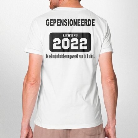 T-shirt met gepersonaliseerde tekst - Pensioen