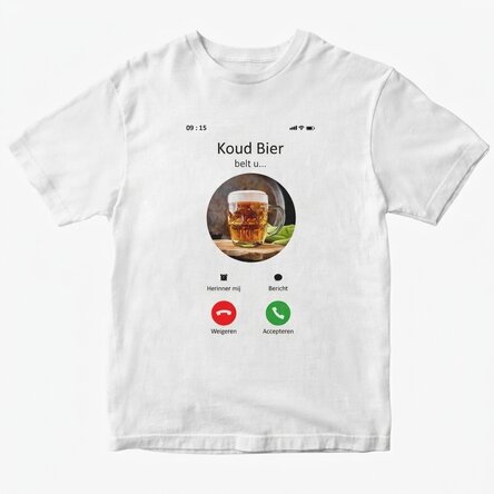 T-shirt met eigen foto en tekst - Inkomend gesprek