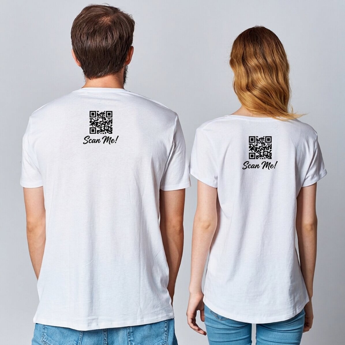 T-shirt personnalisé avec un code QR et un texte