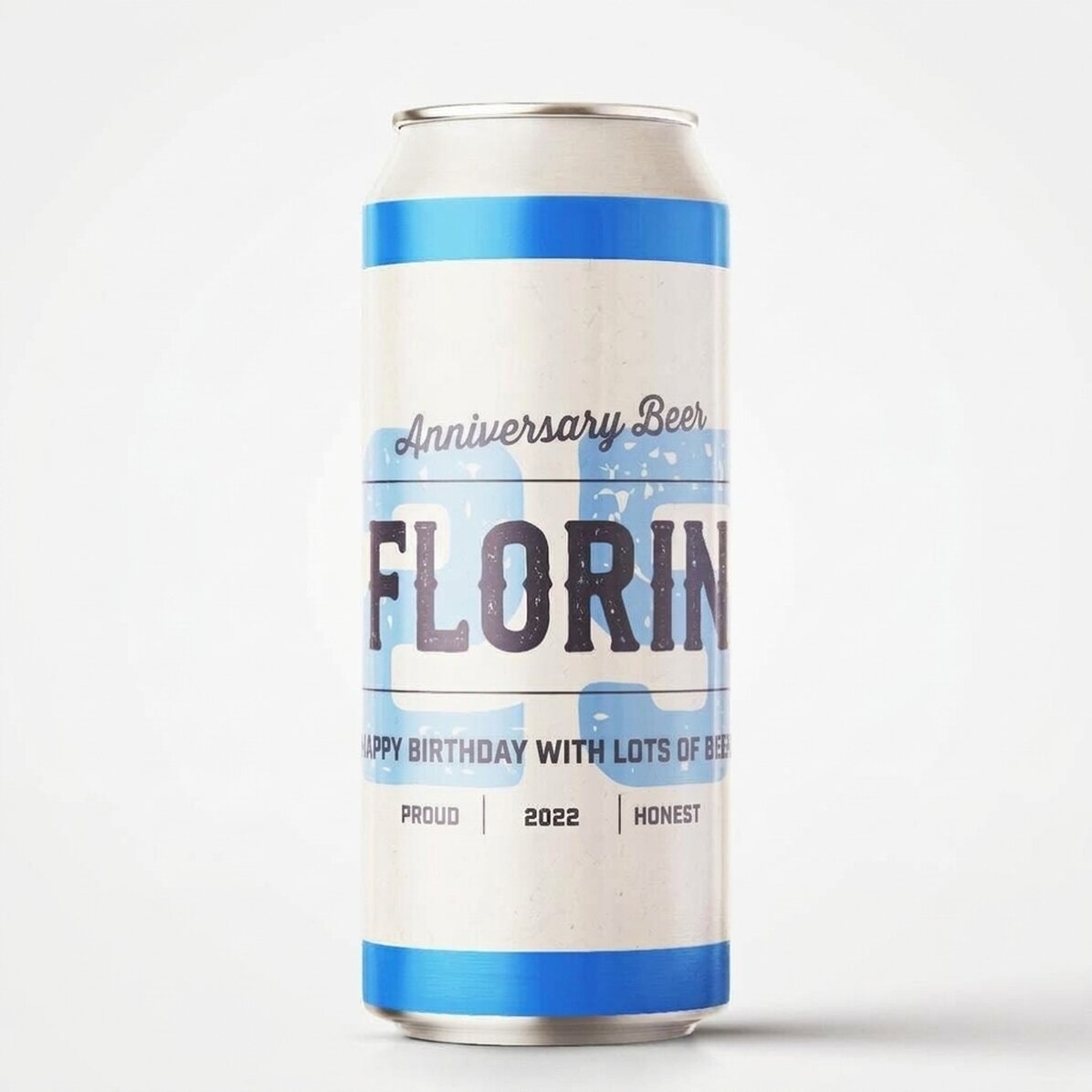 Bière en canette personnalisée avec un texte - Anniversaire rétro