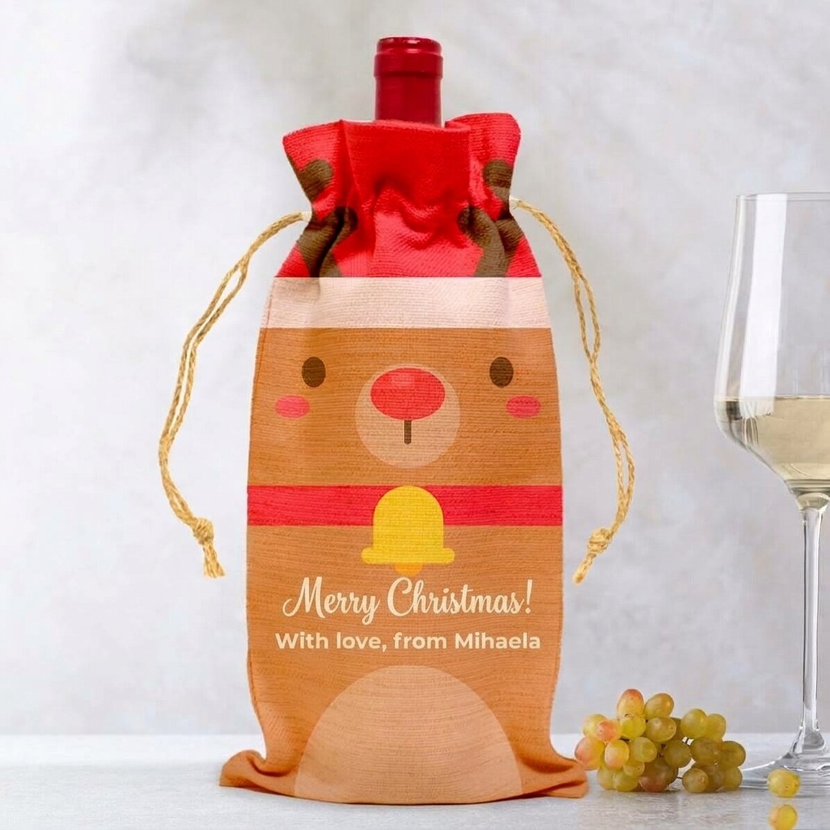 Sac personnalisé pour bouteille de vin - Ren