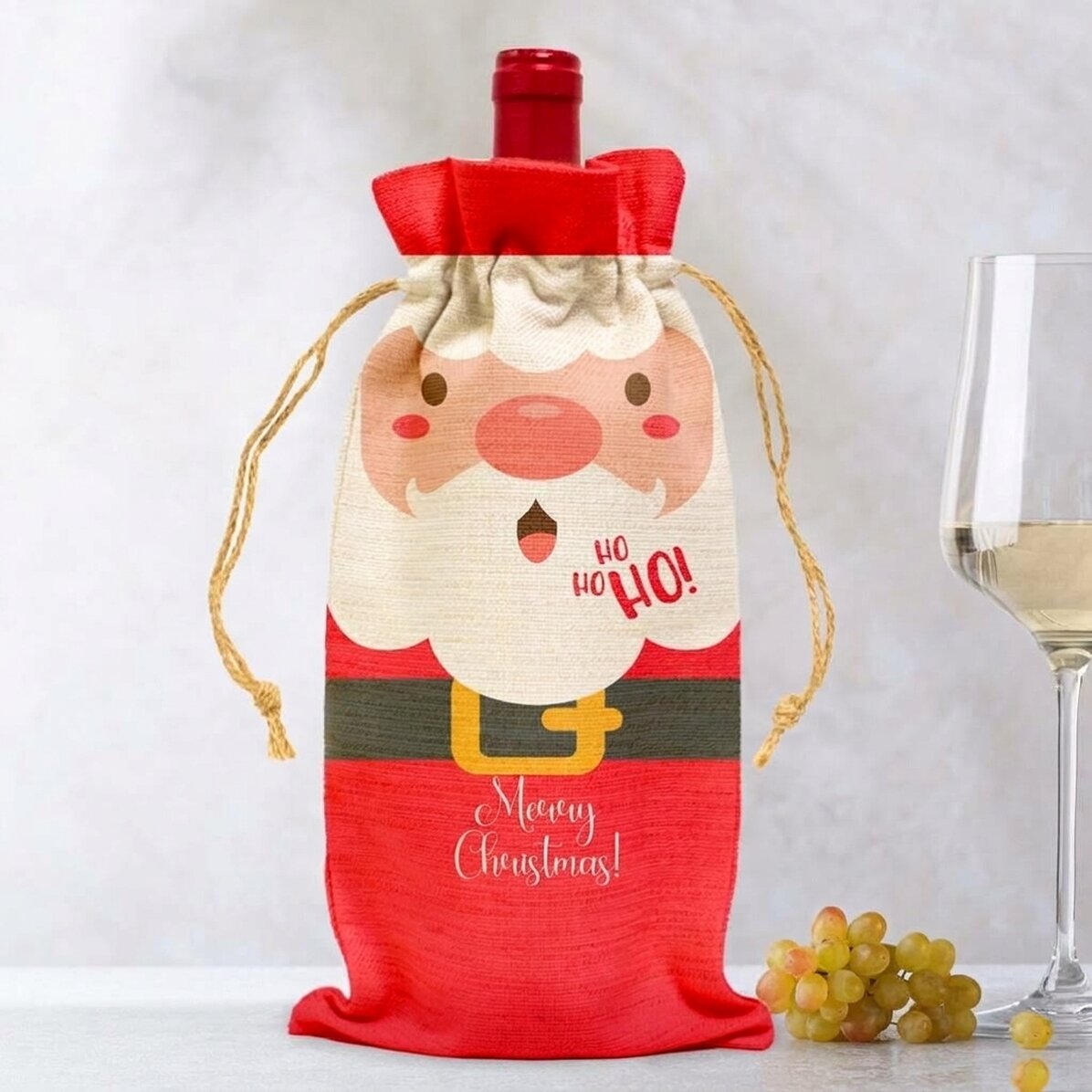 Sac personnalisé pour bouteille de vin - Père Noël