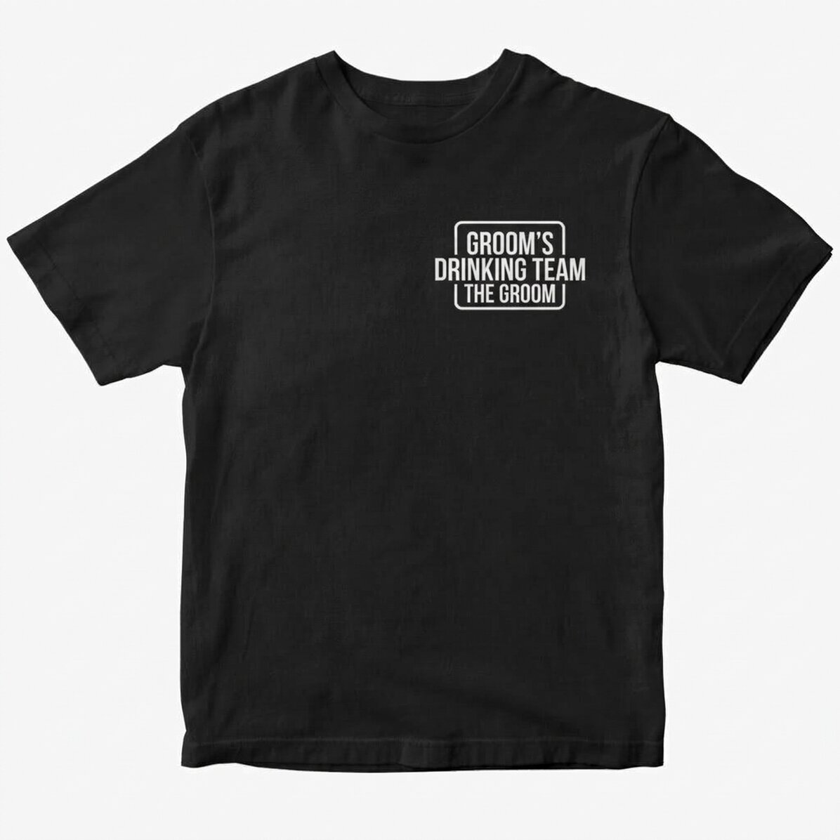 Gepersonaliseerd katoenen T-shirt met tekst voor het vrijgezellenfeest - Groom
