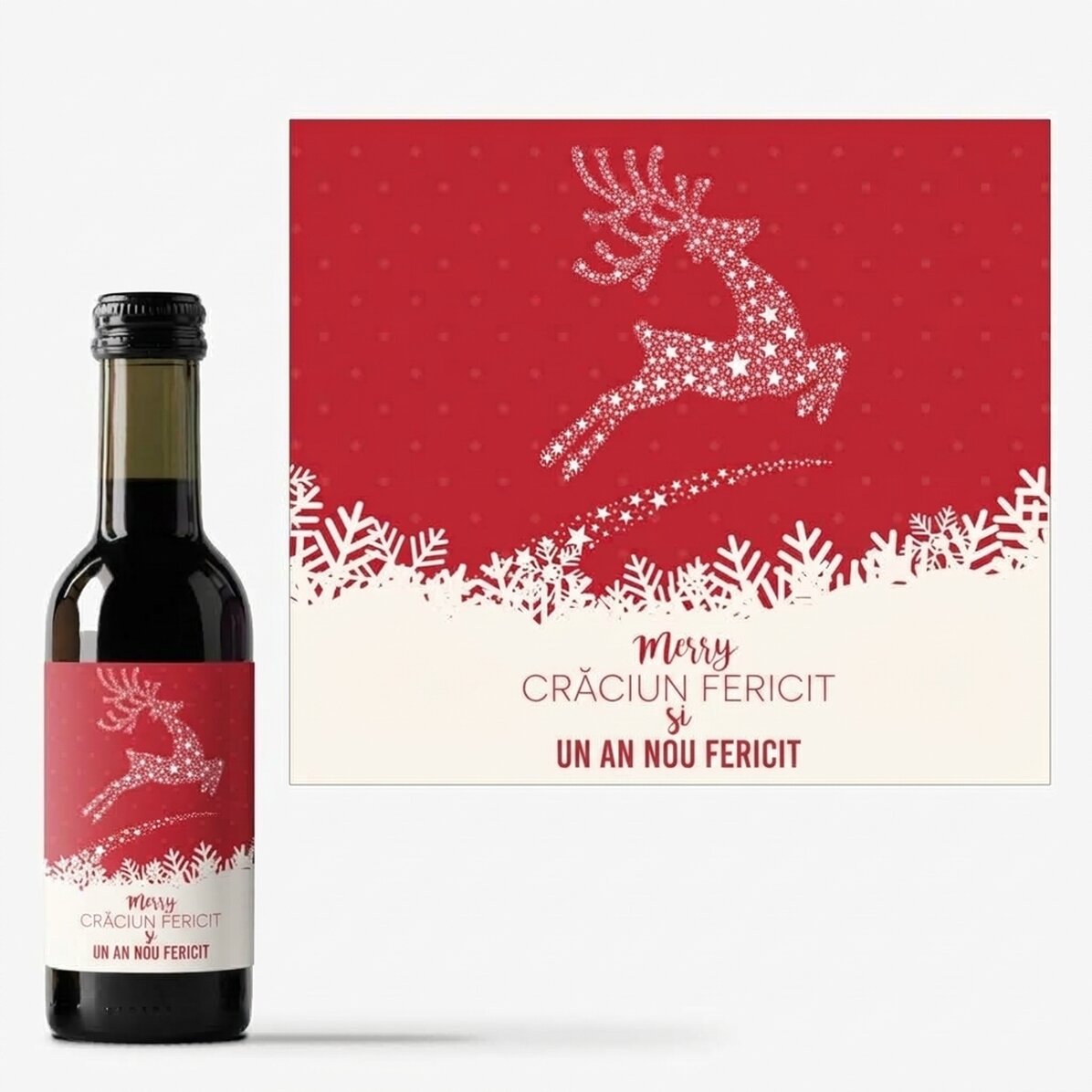 Mini-bouteille de vin personnalisée avec un texte - Modèle Reni