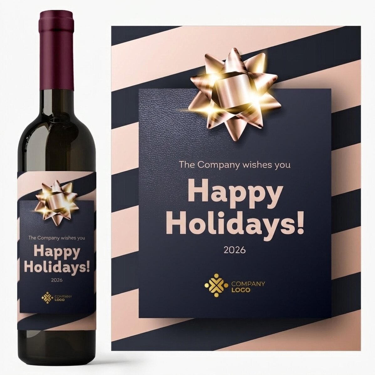 Wijn met eigen logo en tekst - Kerstcadeau