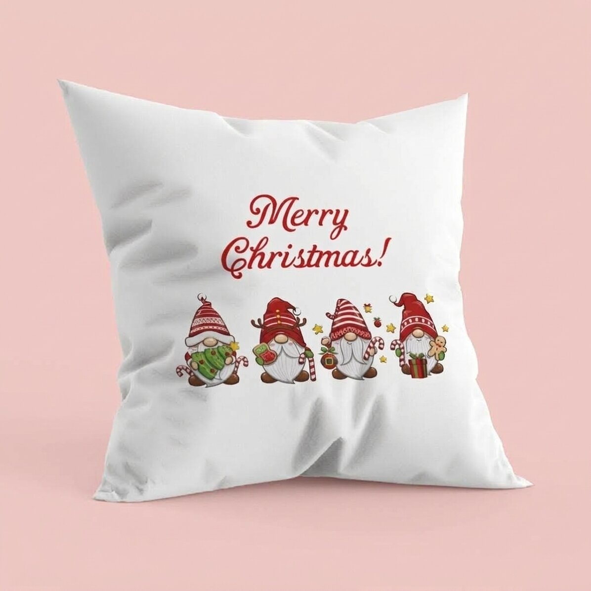 Gepersonaliseerd kussen met tekst - Kerstkabouters
