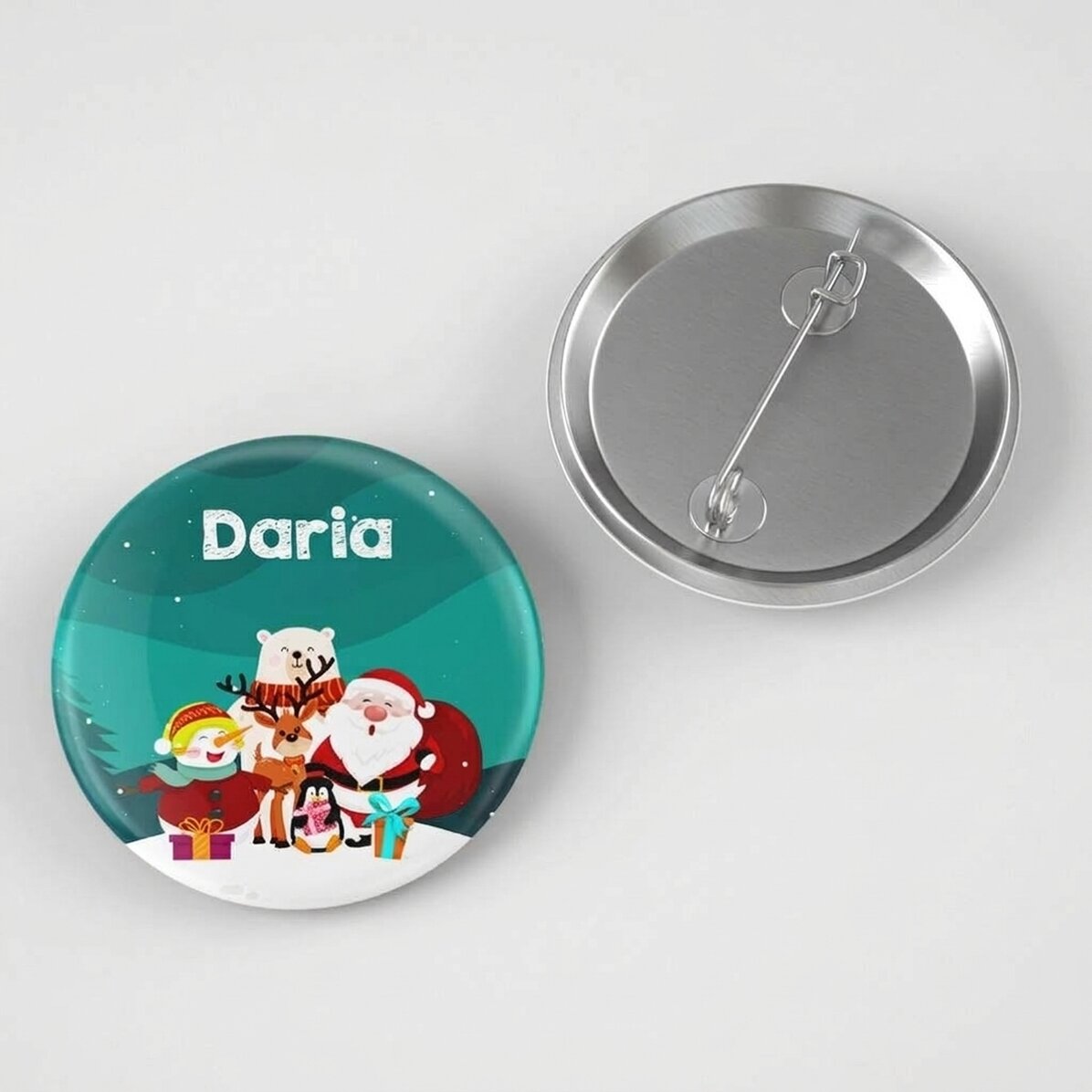 Gepersonaliseerde button met tekst - Kerstvrienden