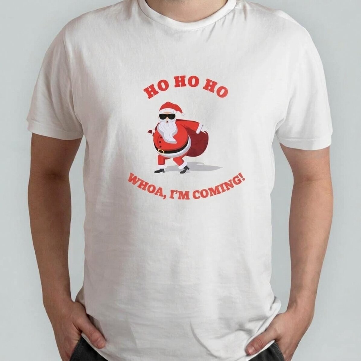 T-shirt en coton personnalisé avec le texte « HO HO HO »