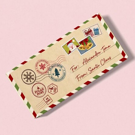 Chocolade met persoonlijke tekst - Van de Kerstman