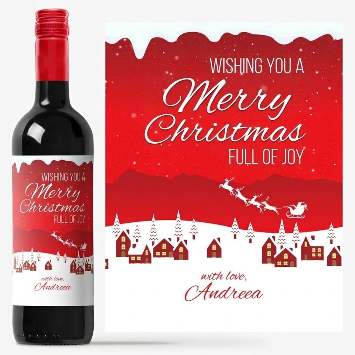 Vin personnalisé avec un message - La magie des fêtes