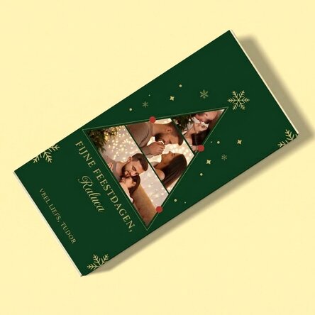 Chocolade met 3 foto’s en een kerstboodschap - Kerstboom