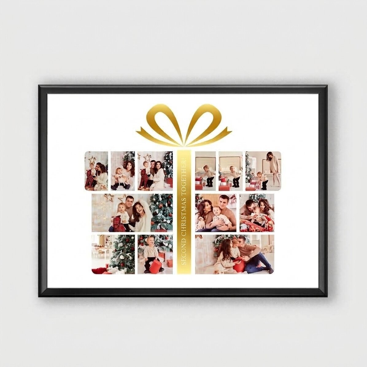 Tableau personnalisé avec 12 photos et un texte - Gift Box