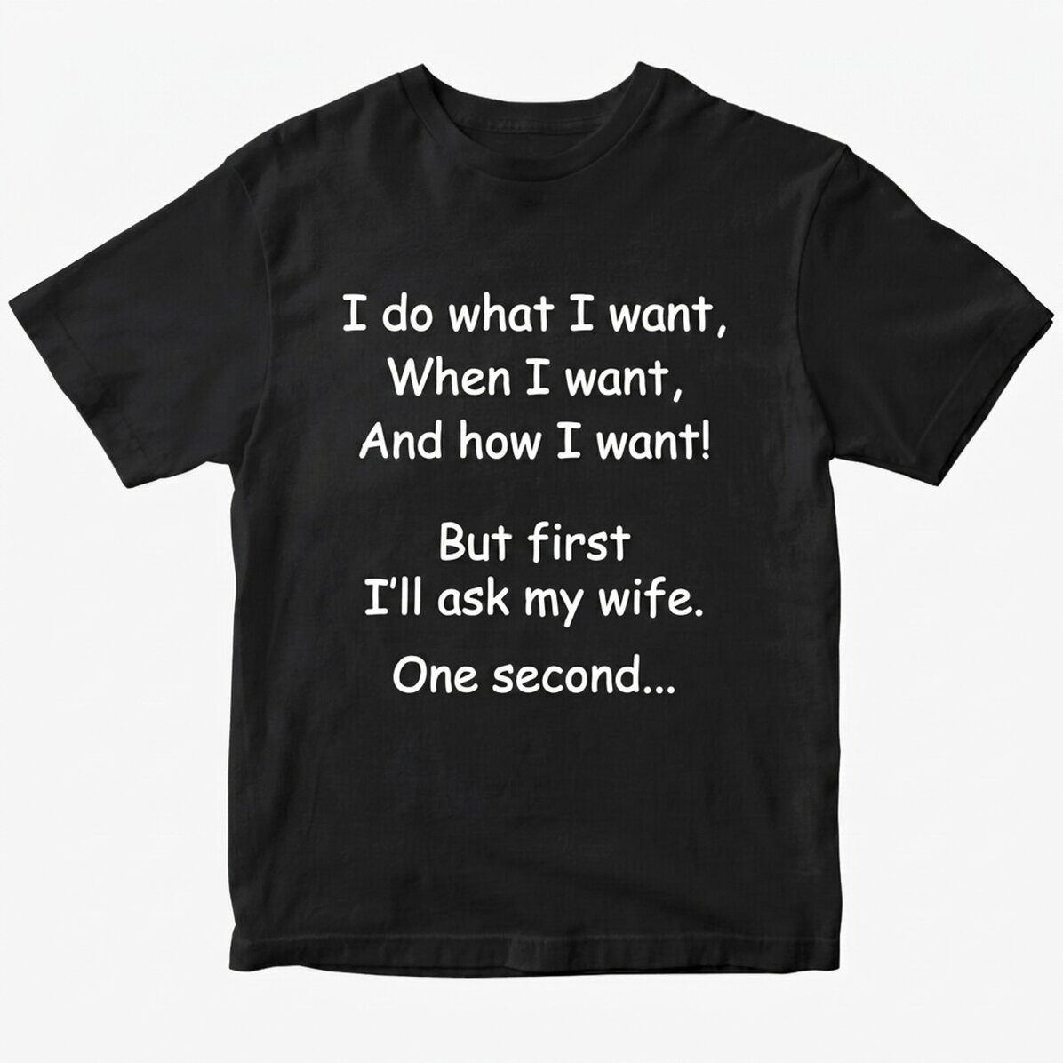 Katoenen T-shirt met gepersonaliseerde tekst - Ik doe wat ik wil