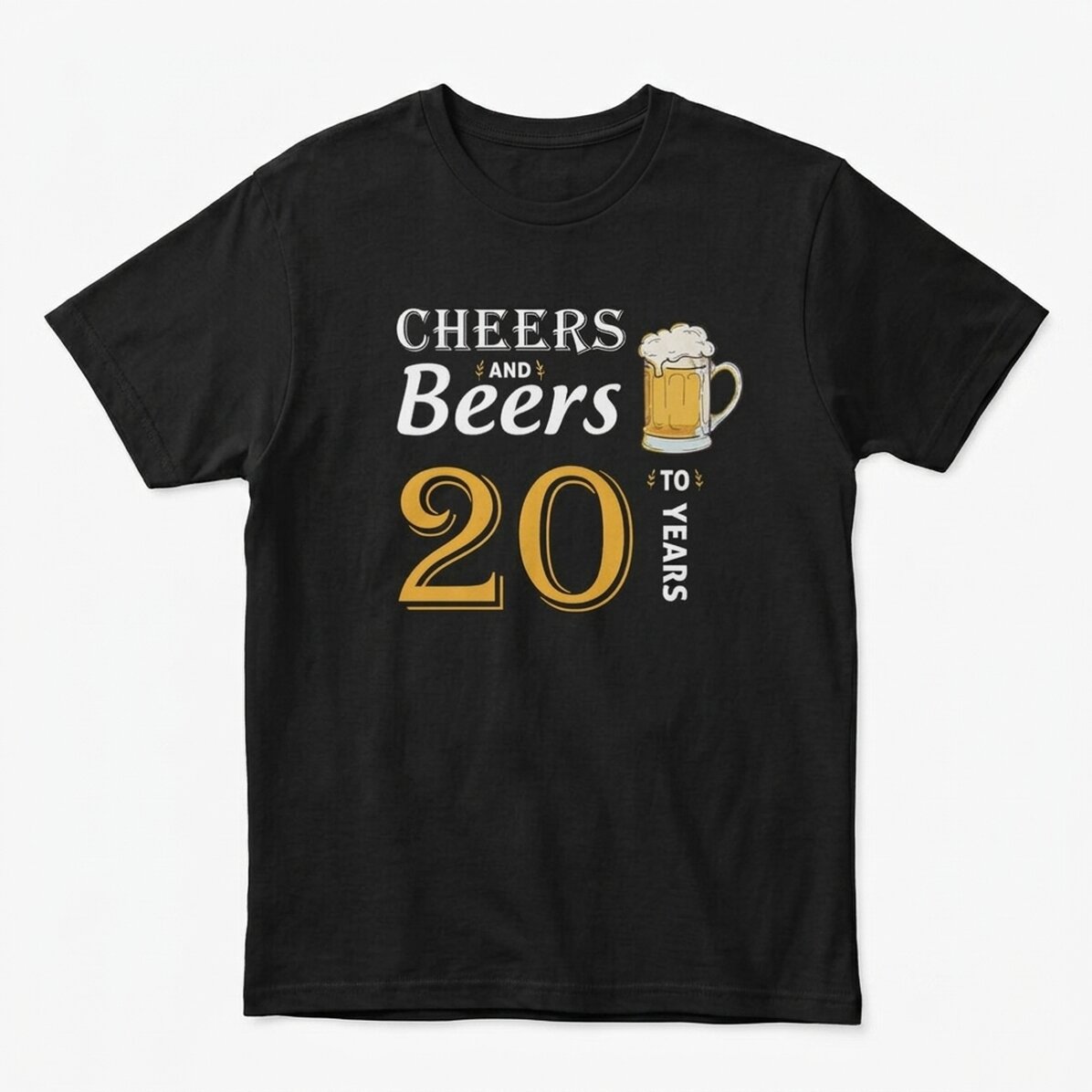 Katoenen T-shirt met gepersonaliseerde tekst - Cheers and Beers