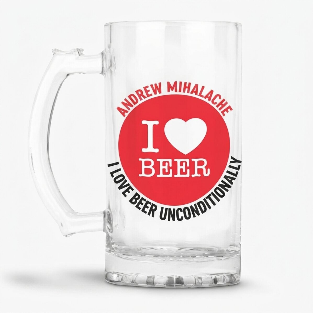 Gepersonaliseerde bierpul met tekst - I love beer