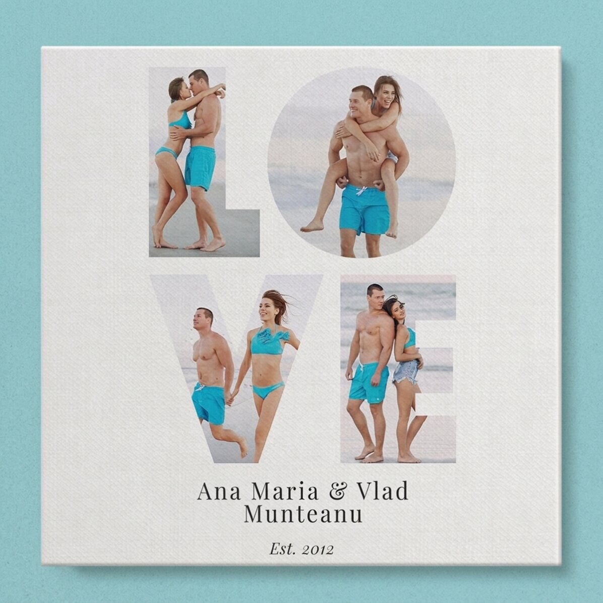 Gepersonaliseerd canvasdoek met 4 foto