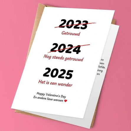 Grappige, gepersonaliseerde wenskaart met tekst voor Valentijnsdag