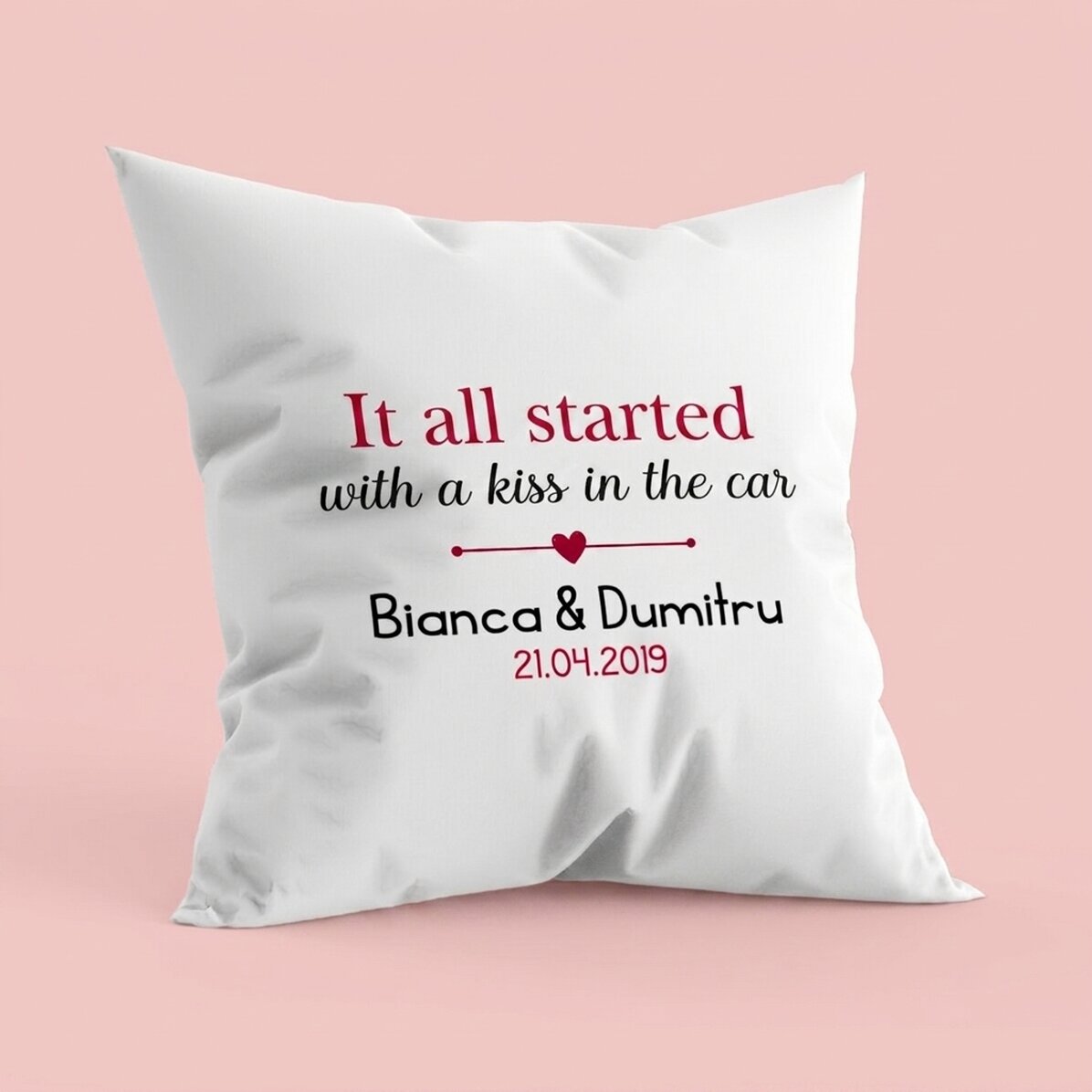 Gepersonaliseerd kussen met tekst - Where it all began