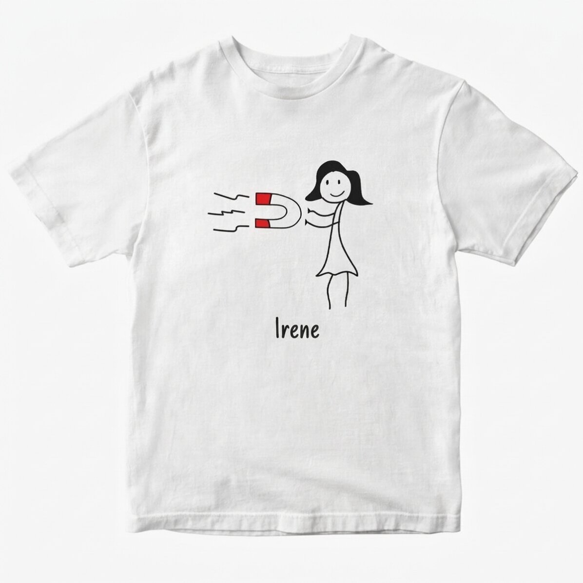 Katoenen T-shirt voor haar, gepersonaliseerd met tekst - Magnet