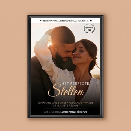 Gepersonaliseerd schilderij met een foto en een boodschap - Filmposter