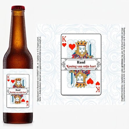 Bier met gepersonaliseerde tekst - De koning van mijn hart