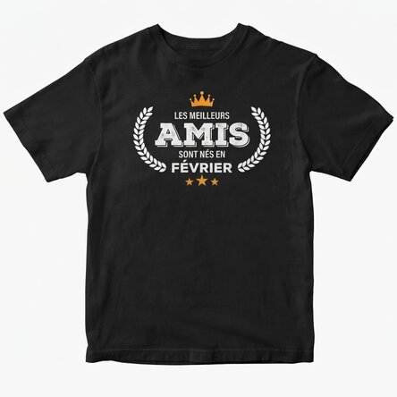 T-shirt en coton personnalisé avec inscription - Né à...