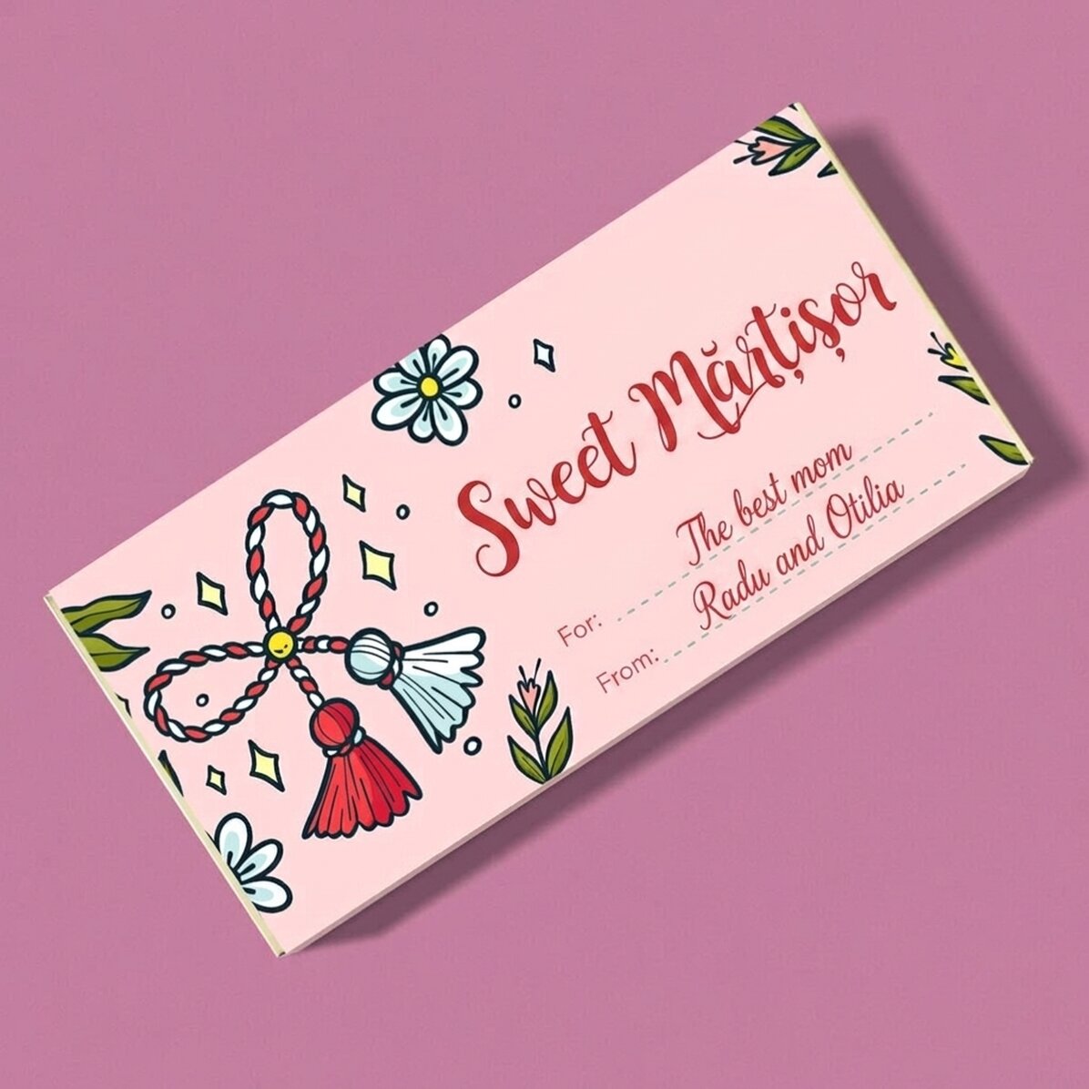 Chocolat personnalisé avec un message tendre