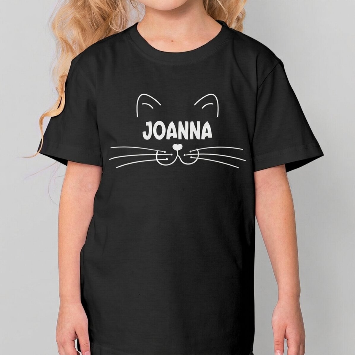 Katoenen T-shirt voor kinderen, gepersonaliseerd met tekst - Katje