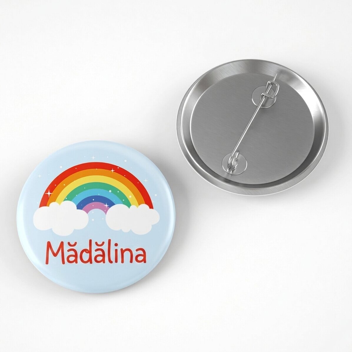 Gepersonaliseerde button met tekst - Regenboog
