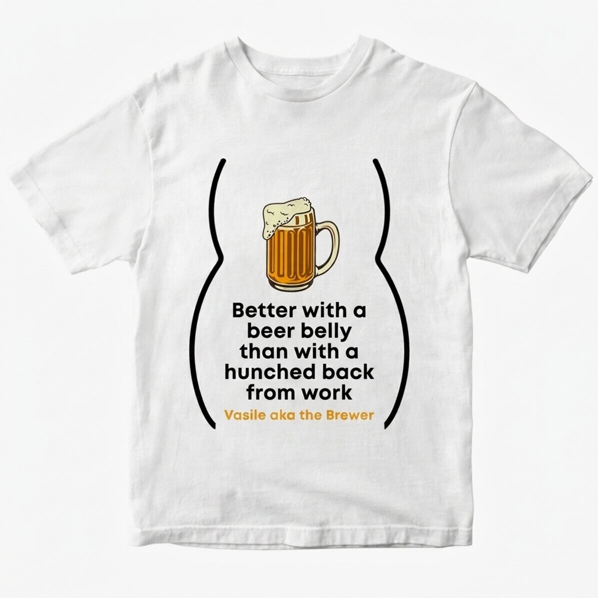 Katoenen T-shirt met gepersonaliseerde tekst - Bierbuik