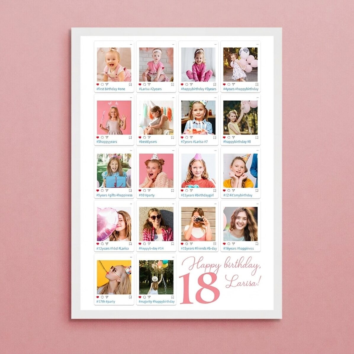 Gepersonaliseerd schilderij met 18 foto
