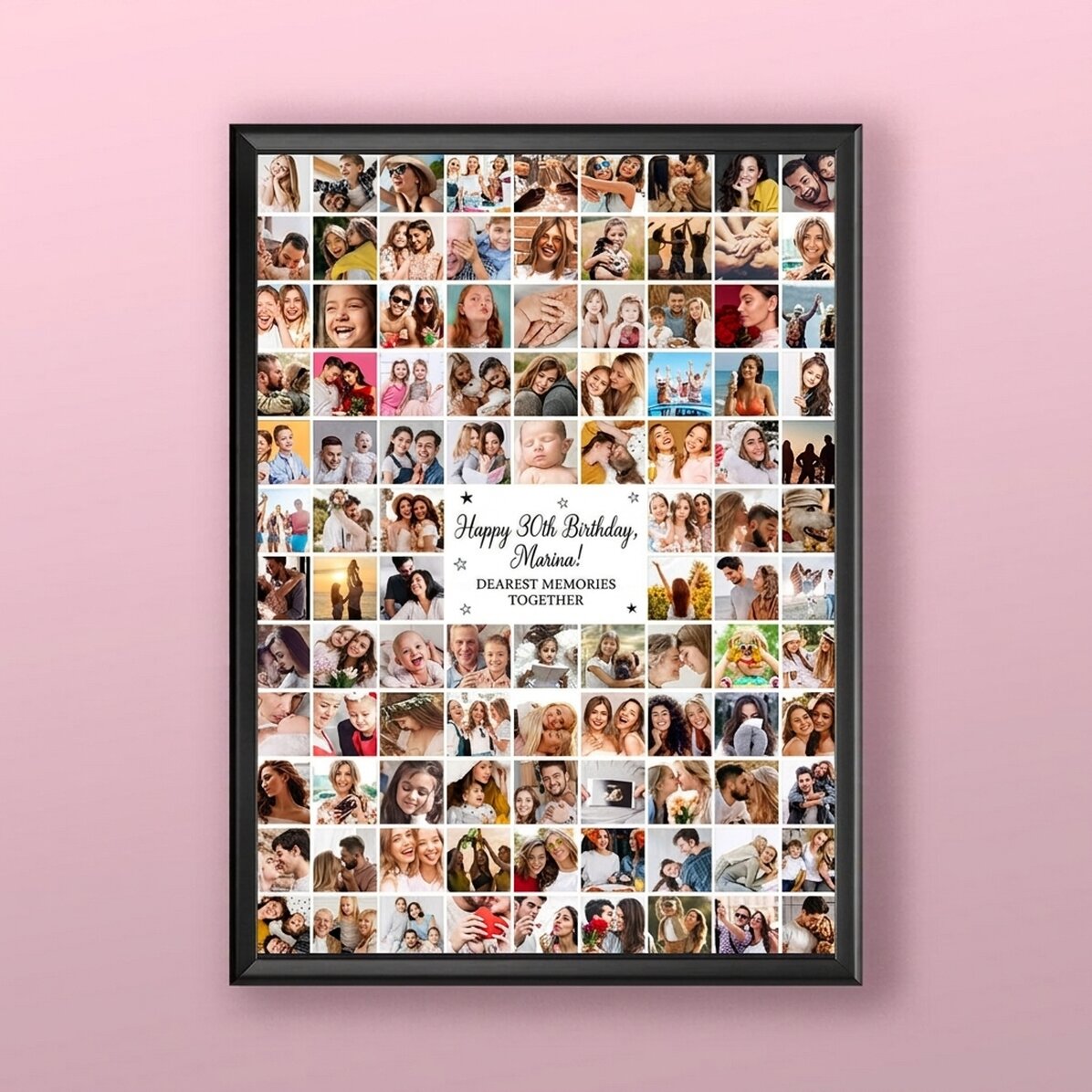 Gepersonaliseerd schilderij met 102 foto
