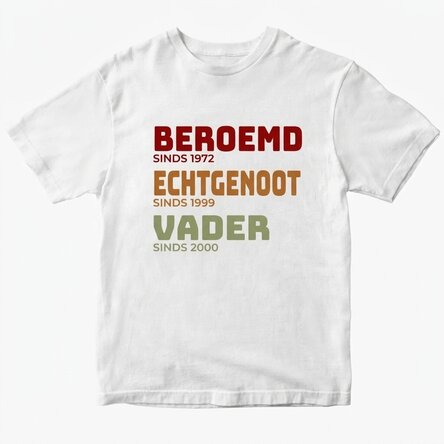 Katoenen T-shirt met gepersonaliseerde tekst - Het verhaal van mijn vader
