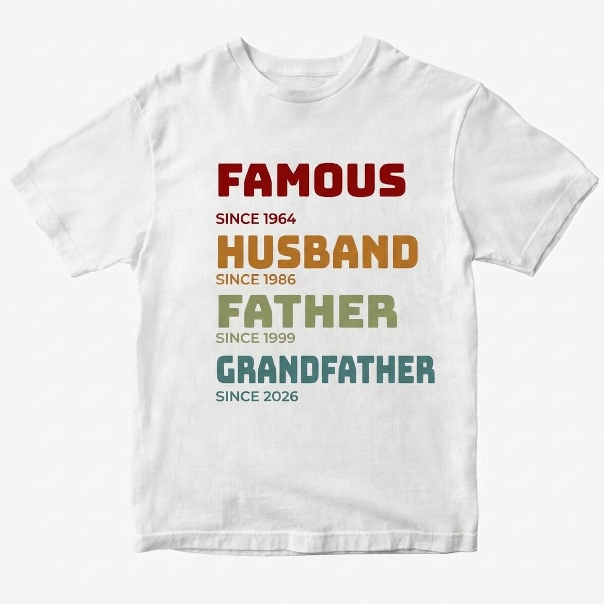 Katoenen T-shirt met gepersonaliseerde tekst - Het verhaal van mijn grootvader