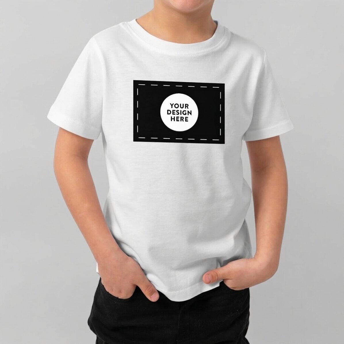 T-shirt en coton pour enfants, personnalisé avec votre illustration au format paysage