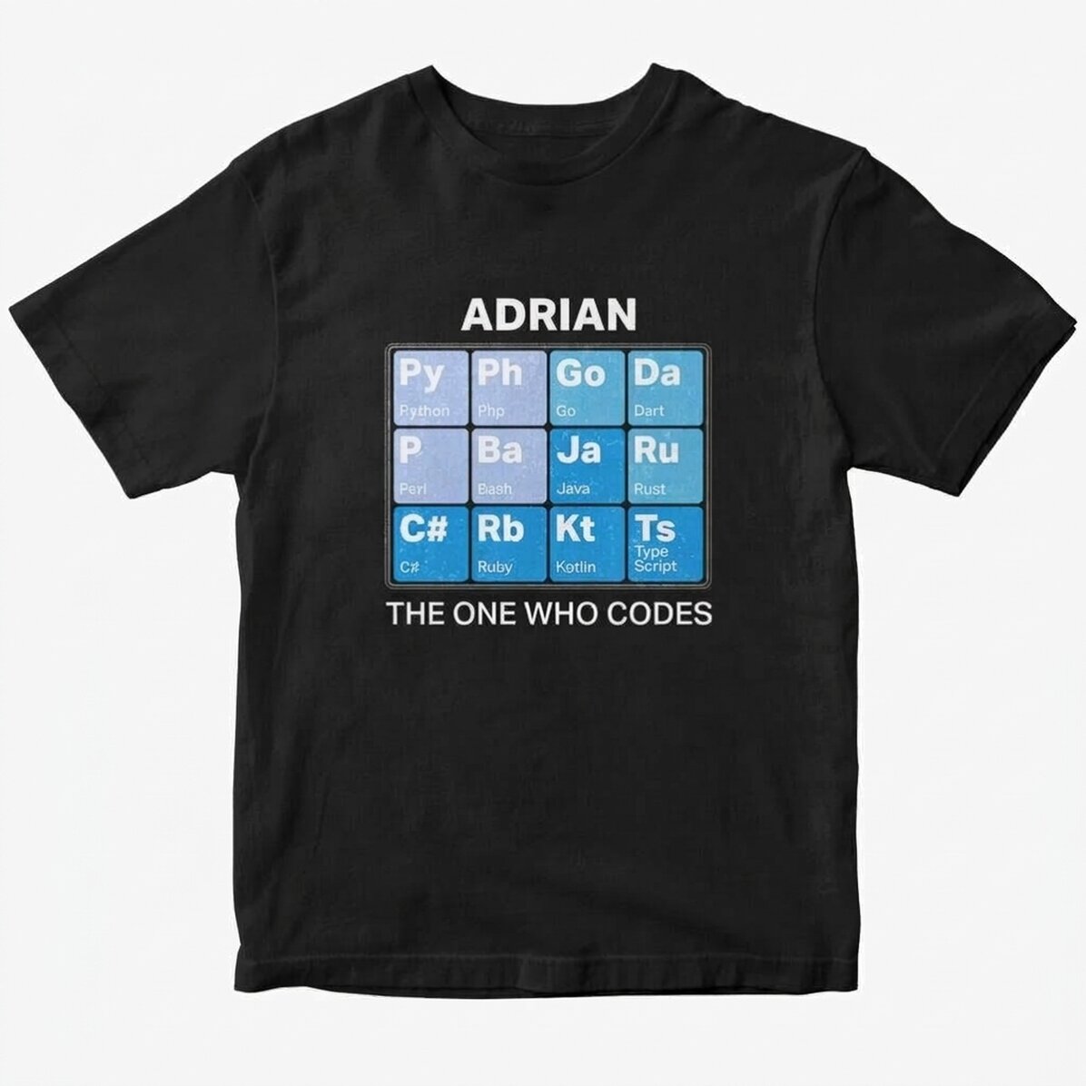 Katoenen T-shirt met gepersonaliseerde tekst - Periodiek systeem van de elementen