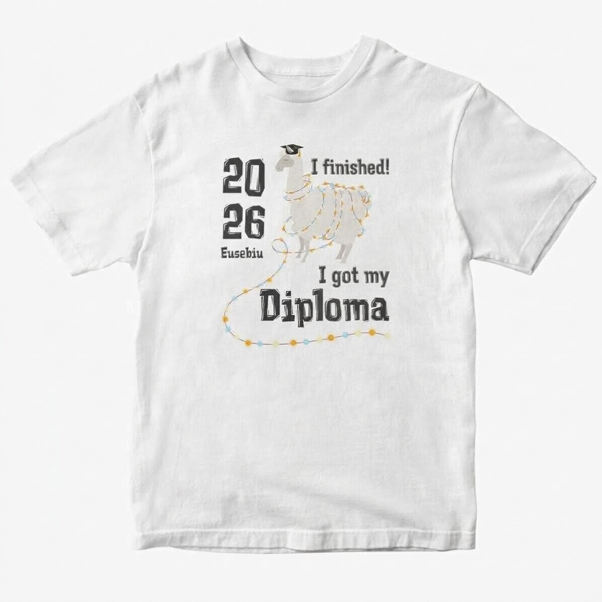Katoenen T-shirt met gepersonaliseerde tekst - Diplama