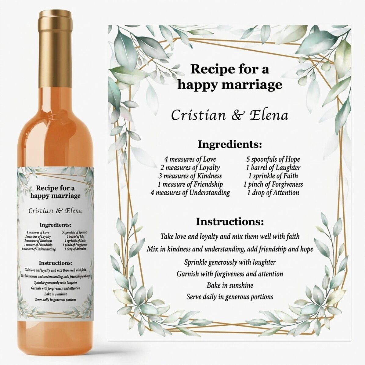 Vin personnalisé avec un message - La recette d