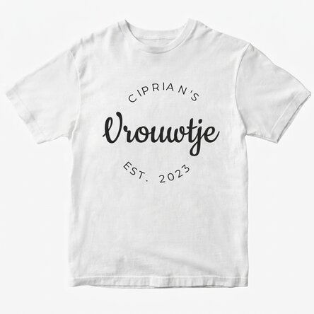 Katoenen T-shirt met gepersonaliseerde tekst - Hubby & Wifey