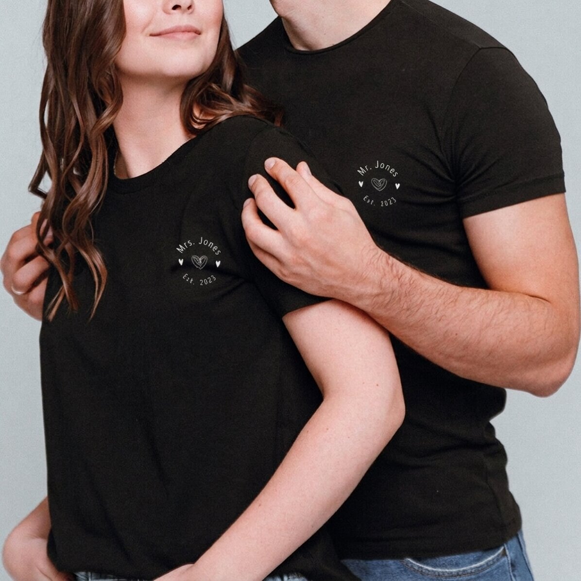 Katoenen T-shirt met gepersonaliseerde tekst - Trouwringen