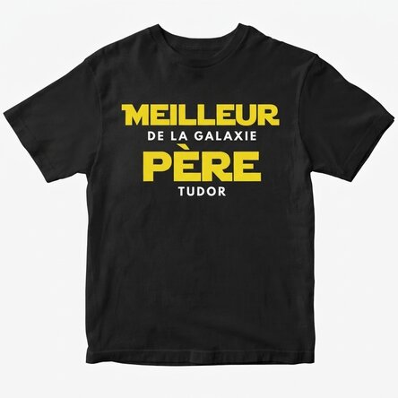 T-shirt en coton personnalisé avec l'inscription « Best father of the galaxy »