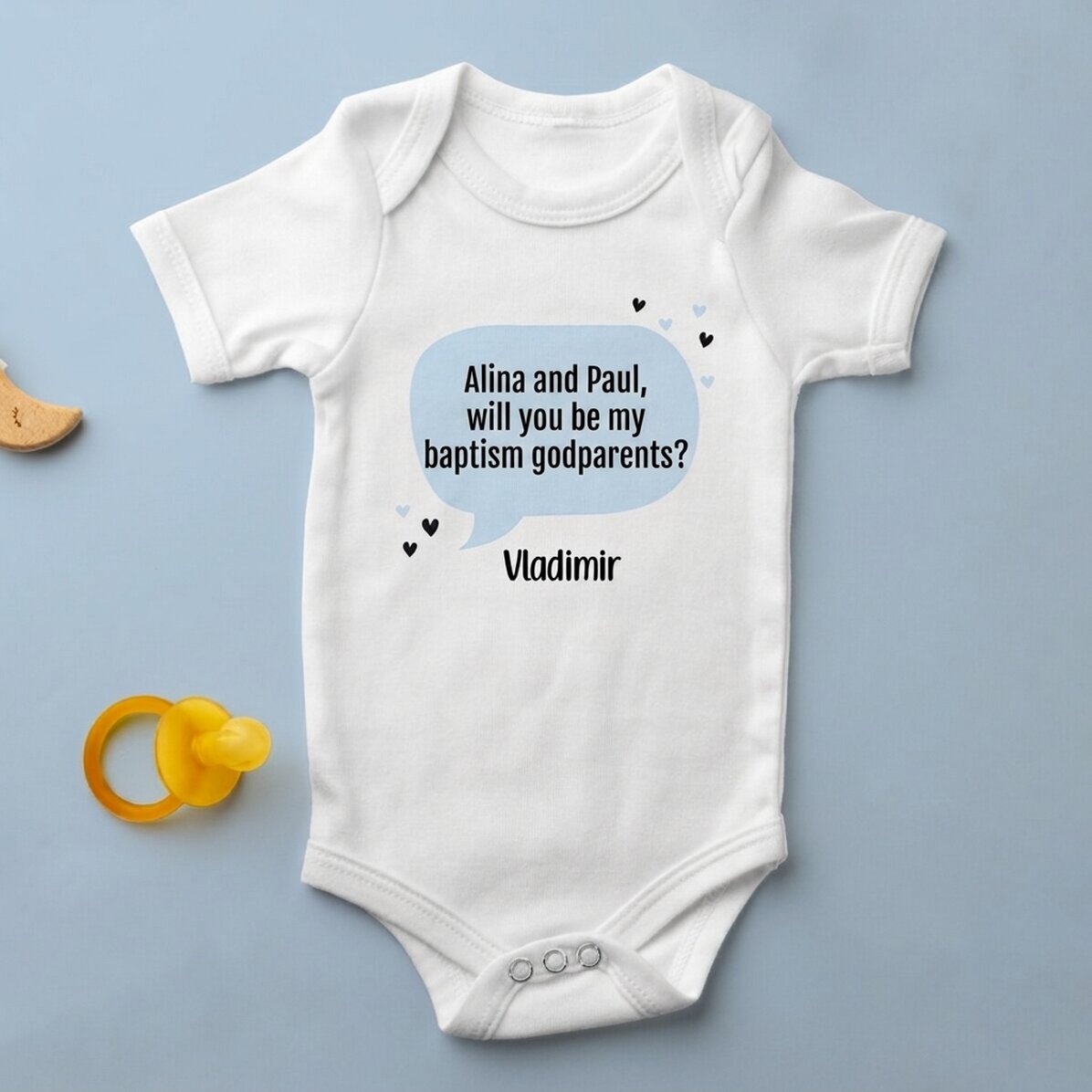 Body pour bébé personnalisé avec un message - Demande de parrainage
