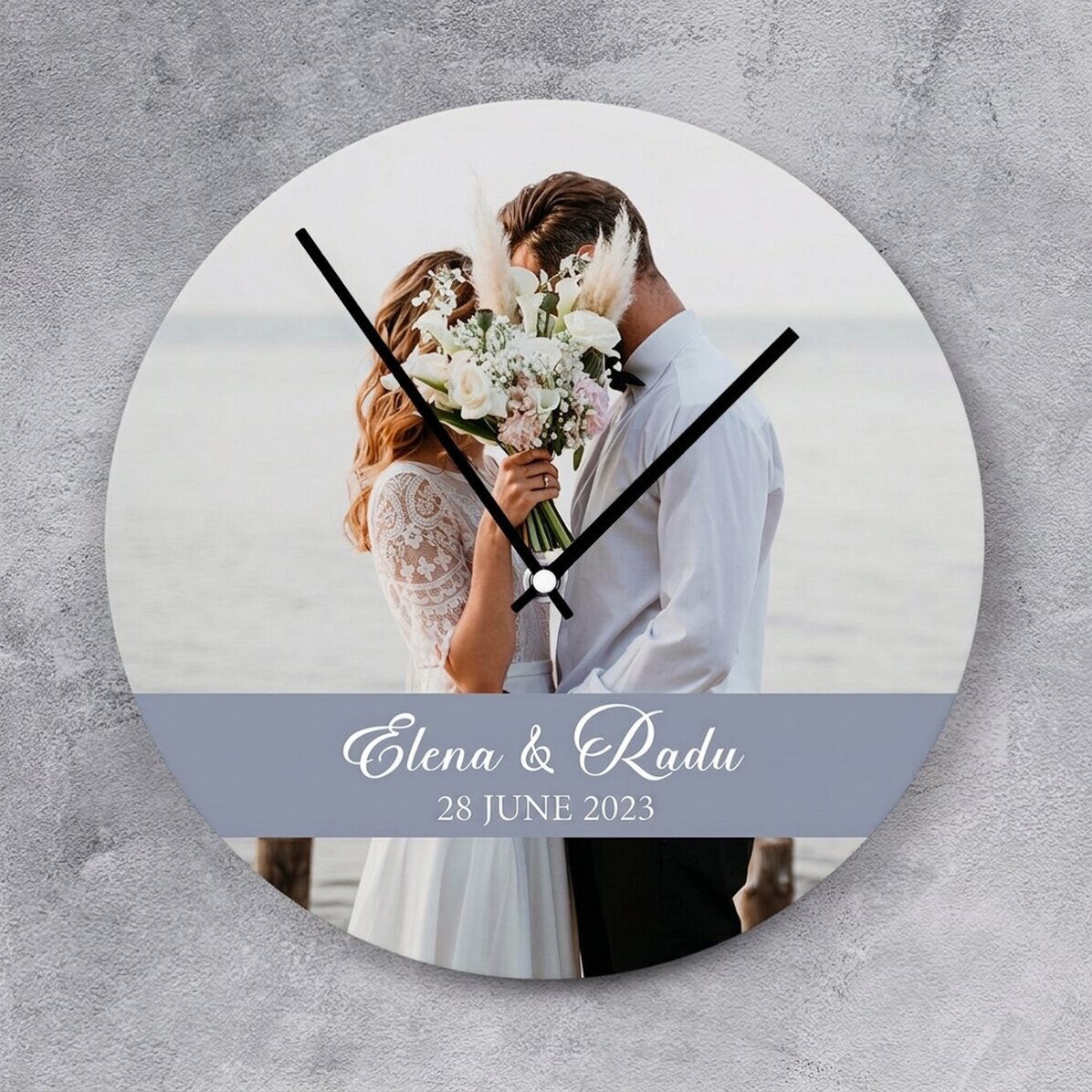 Gepersonaliseerd horloge met foto en boodschap