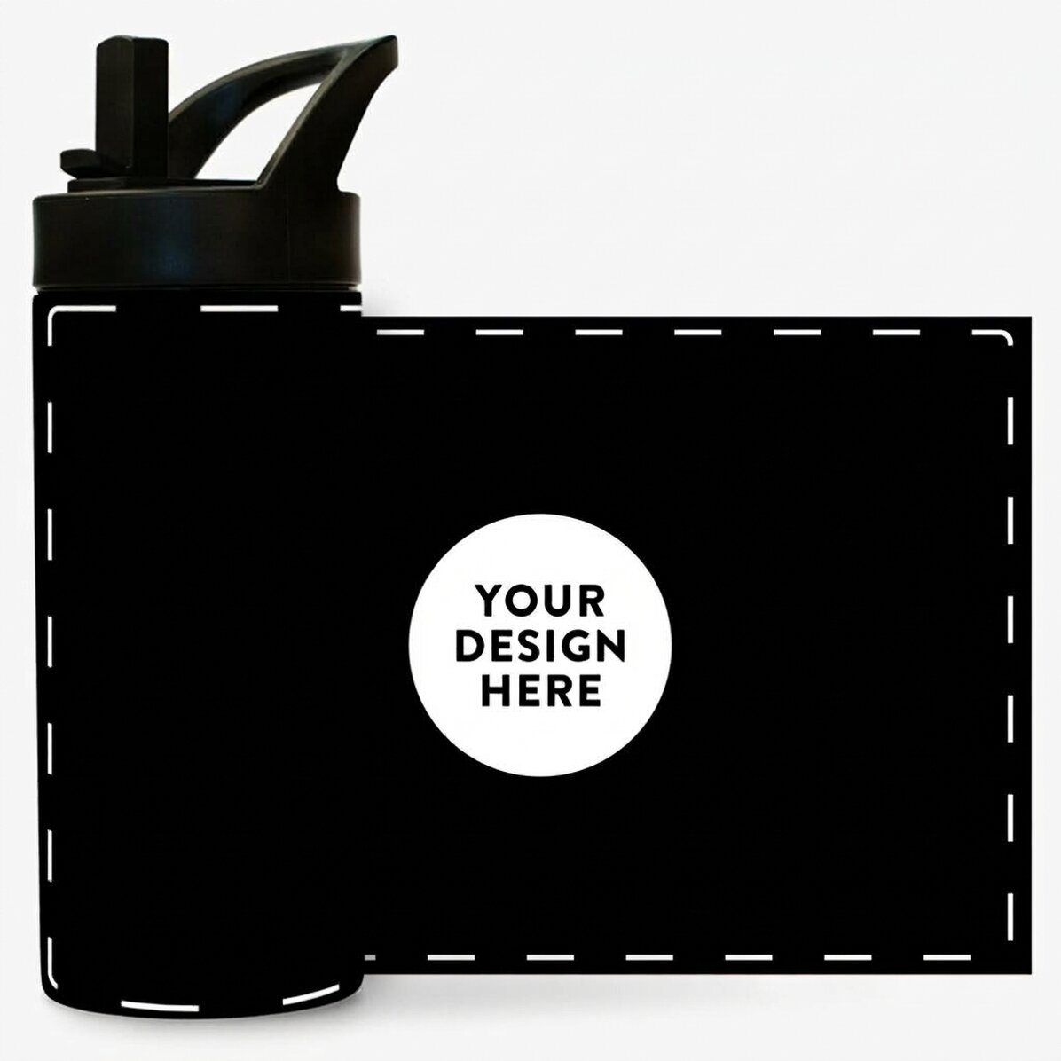 Thermosfles met handvat en rietje, gepersonaliseerd met jouw ontwerp